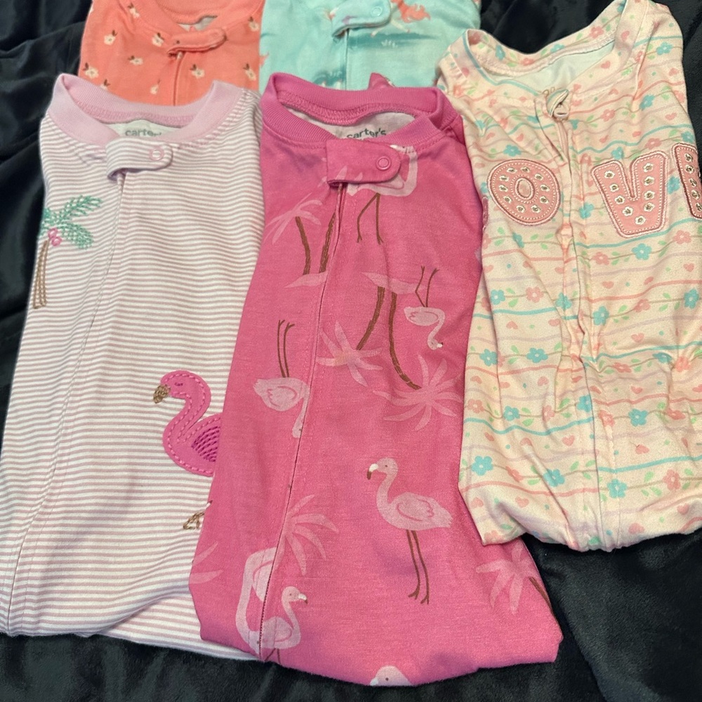 Carter's Pink and Purple Flamingo Sleep Sacks - Bin 13